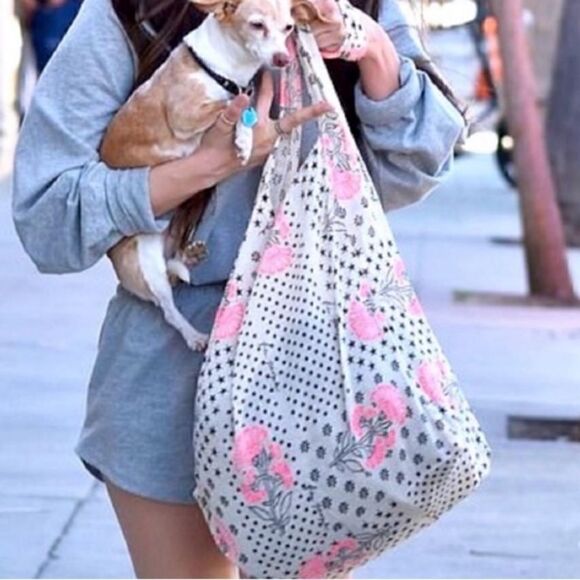 Free People Muslin Cloth Floral Dots Printed Bag Shoulder Crossbody - Picture 1 of 5